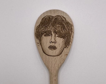 V -  Bangtan Boys gift wooden spoons personalized engraved Jin Suga J-Hope RM Jimin V Jungkook Wooden Spoon Set Gift