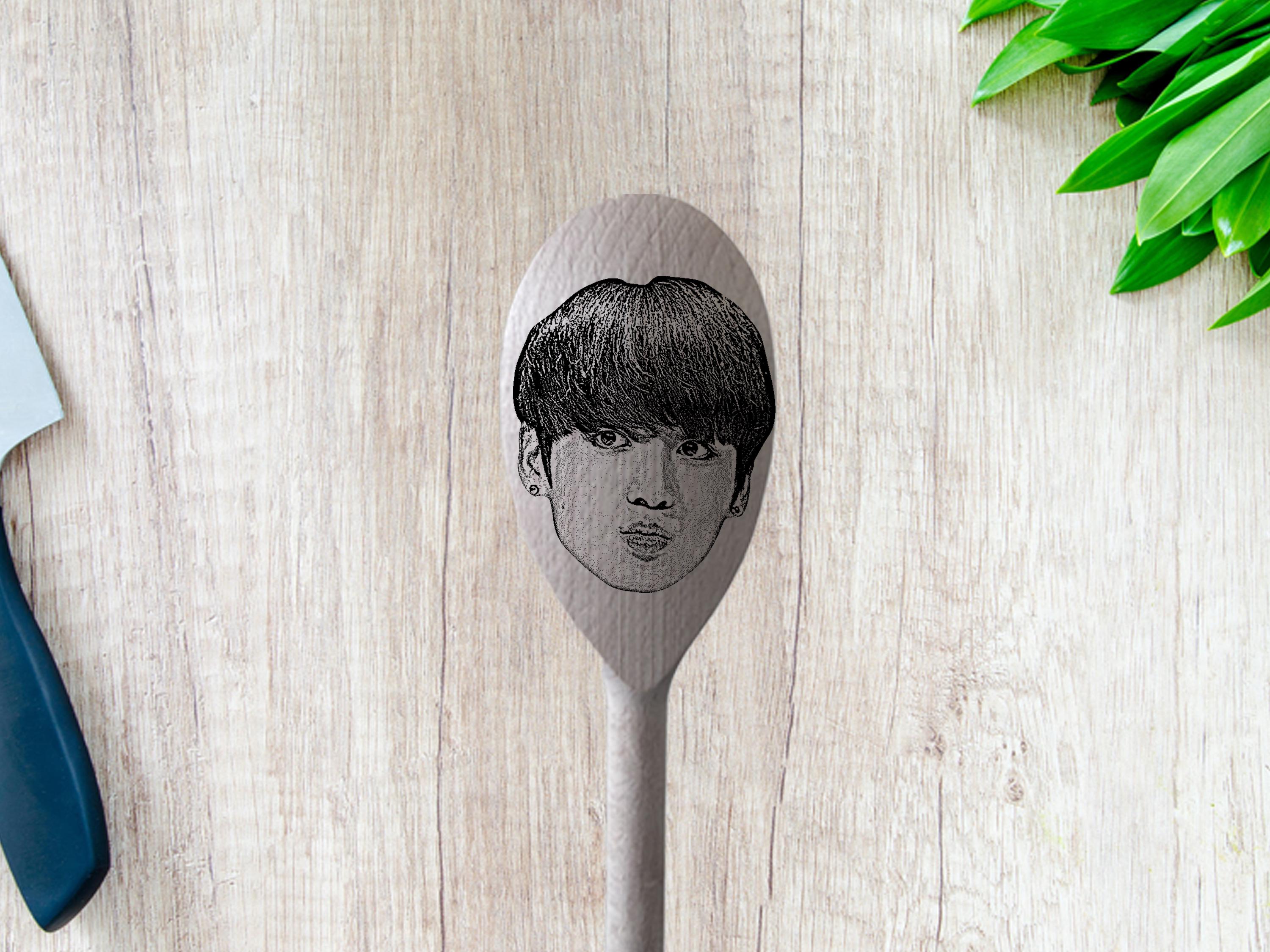   for jung kook ノベルティ Jung Kook Engraved Wooden Spoon - Etsy