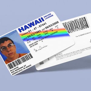 McLovin SUPERBAD plastic identiteitskaart - replica filmnieuwigheid prop (met of zonder aangepaste foto)