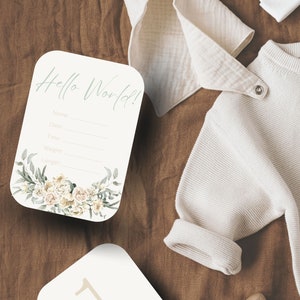 Afdrukbare babymijlpaalkaarten | Unisex schattige baby mijlpaalkaarten | Kraamcadeau | Nieuw babymijlpalencadeau | Bloemen mijlpaal