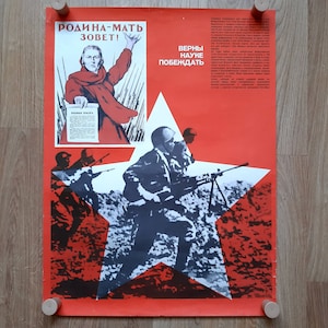 Cartel soviético original, propaganda rusa, recuerdos soviéticos vintage