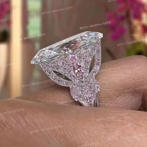 13 CT Big oval cut moissanite engagement ring,large Oval moissanite Solitaire celebrity style cocktail,Luxury wedding ring