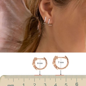 Diamond huggie earrings•14k solid gold•Natural diamond hoop earrings•huggie hoop earrings•cartilage hoop•mini hoops•cartilage earring•Gift