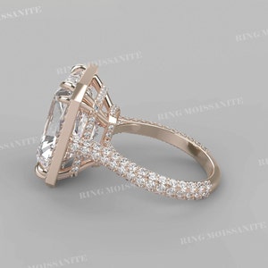 19 CT radiant moissanite halo engagement ring,white gold celebrity style big huge large,solitaire radiant cut engagement ring,wedding ring