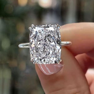 11,5 CT kussengeslepen Moissanite verlovingsring Solitaire verborgen halo 14k witgouden mesrand huwelijksverjaardag ring cadeau voor vrouwen