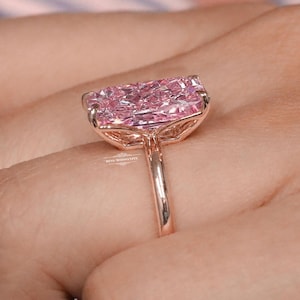 10 CT Radiant Morganite ring,Pink Morganite engagement ring,14k rose gold morganite solitaire,celebrity style,large morganite wedding ring