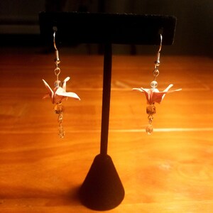 Origami Crane Earrings - Pink