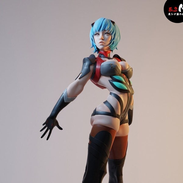 Ayanami Rei 3D Figure Girl Pilot Sculpture Manga Anime Statue 12K Résine 3D Imprimé Figure de collection Modèle très détaillé NON PEINT