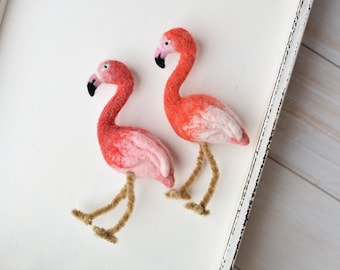 Felted Flamingo Toy Bird Lover Gift Red Wool Flamingo Baby Shower Gift Baby Flamingo Outfit Tropical Decor Newborn Photo Props Animal Stuffy