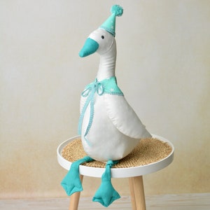 Peluche canard en peluche pour bébé, peluche Bernache du Canada, poupée en forme d&#39;oie faite main, cadeau de baby shower, panier cadeau nouveau-né, cadeau nouvelle maman