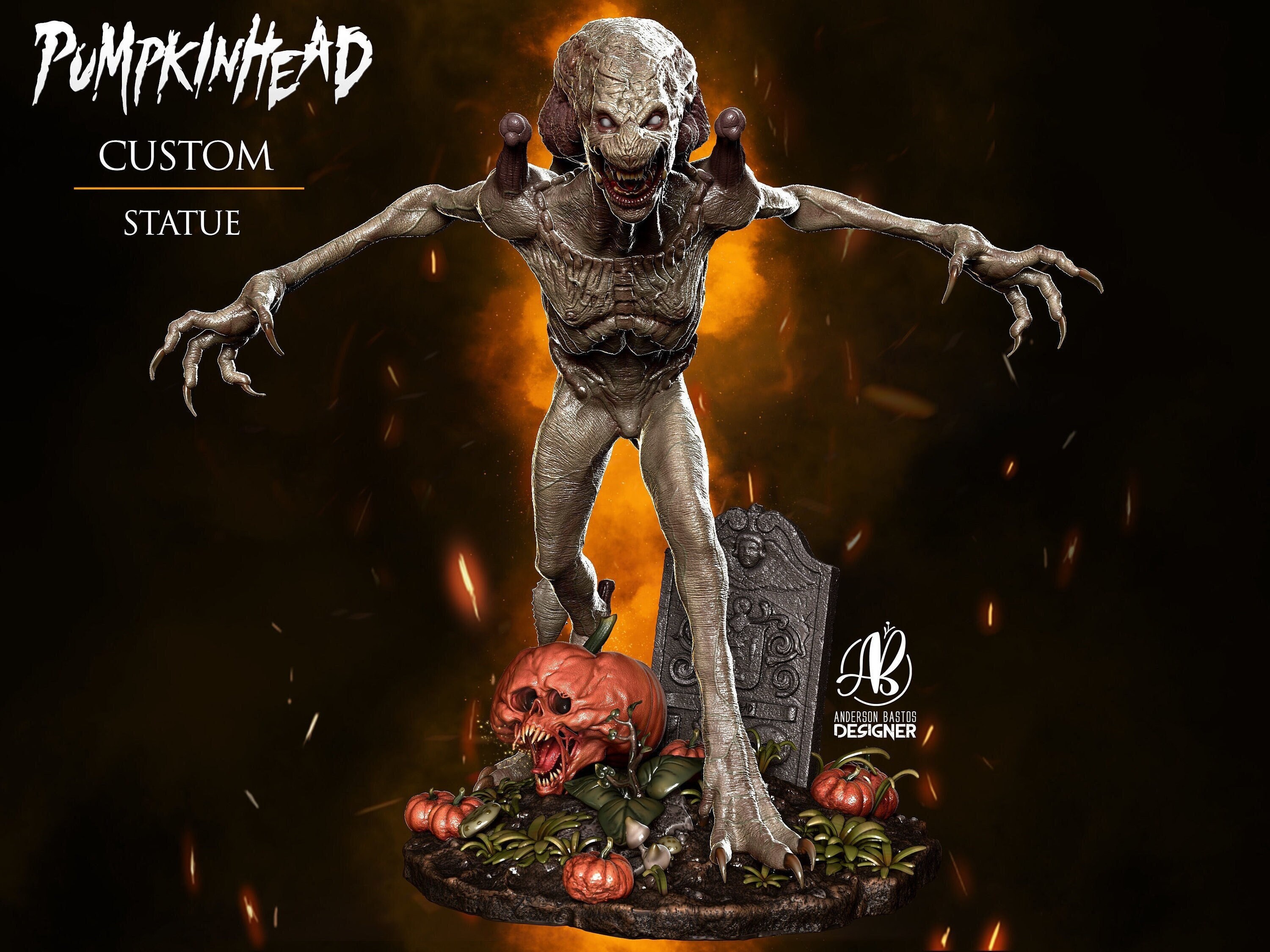 Silent Hill Evil Call: Pyramid Head VS Pumpkin Head Statue - Devil