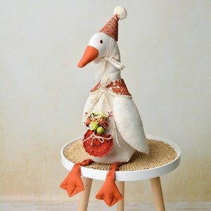 Peluche canard en peluche pour bébé, peluche Bernache du Canada, poupée en forme d&#39;oie faite main, cadeau de baby shower, panier cadeau nouveau-né, cadeau nouvelle maman