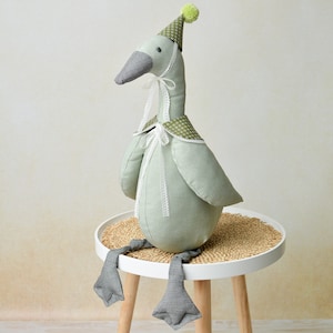 Peluche canard en peluche pour bébé, peluche Bernache du Canada, poupée en forme d&#39;oie faite main, cadeau de baby shower, panier cadeau nouveau-né, cadeau nouvelle maman