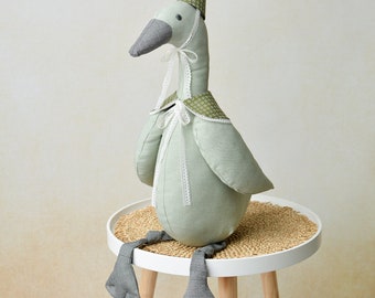 Ganso suave de juguete, pato de peluche, juguete para dormir de bebé, Ganso de Canadá, muñeco de ganso hecho a mano, regalo para baby shower, cesta de regalo para recién nacido, regalo para mamá nueva