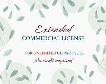 Extended Commercial License for Unlimited Clipart Sets. No Credit Required