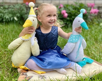Ganso suave de juguete, pato de peluche, juguete para dormir de bebé, Ganso de Canadá, muñeco de ganso hecho a mano, regalo para baby shower, cesta de regalo para recién nacido, regalo para mamá nueva
