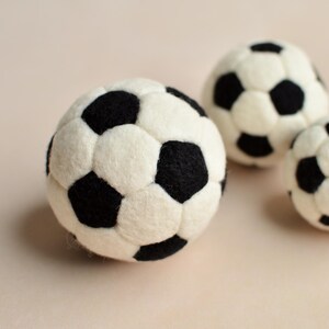 Newborn Felted Balls, Little Football Player Gift, Baby Boy Photo Props, Sports Nursery Decor, Soccer Player Wool Toys, Infant Small Balls Big Ball