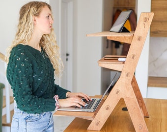 Desk appropriate to status do business - Standing laptop stand appropriate to desk - Standing desk converter, writing, light desk, monitor stand