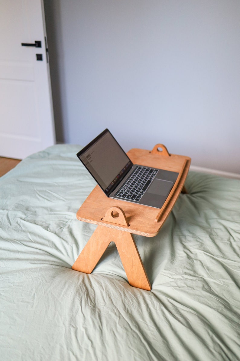 Stand laptop desk wood lap Laptop table made from plywood Etsy