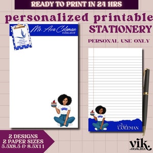 Papelería imprimible personalizada / Con y sin raya / Para maestros / Hermandad ZPB / Archivo PDF