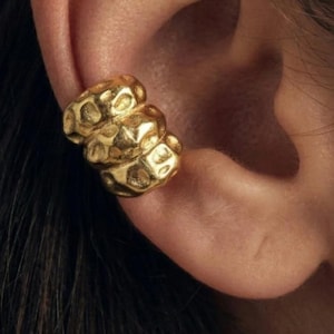 Textured 925 Sterling Silver Earcuff – Modern Statement Jewelry