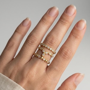 3'lü Kombin Zirkon Taşlı ayarlanabilir yüzük