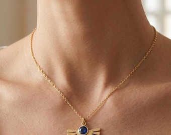 Nova Blue Taşlı Kolye