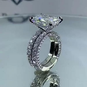 5Ct Radiant Moissanite Engagement Ring,Radiant Bridal Ring Set, Wedding Ring Set,Engagement Ring,