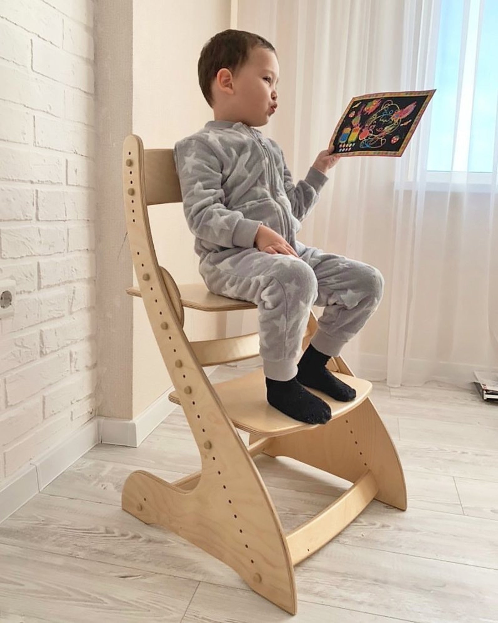 Baby High Chair Minimalist Furniture Montessori Child Desk Etsy