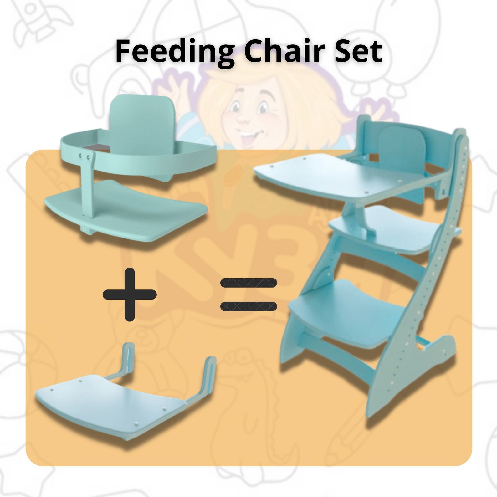 Growing Chair for children Montessori furniture Highchair Etsy