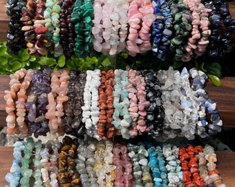 Crystal Chip Armband: 36 Edelstein Auswahlen, Chakra Schmuck zur Auswahl