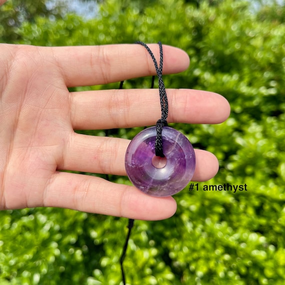 宝石ドーナツペンダント：30mmクリスタルパイネックレス - Etsy 日本