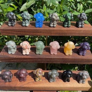 Crystal Teddy Dog Carving: Gemstone Animal Figurine (1.4&#39;&#39;)