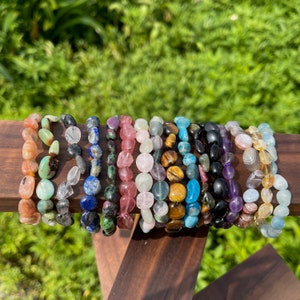 Tumbled Gemstone Bracelet: Crystal Freeform, Chakra Healing (7&#39;&#39;)
