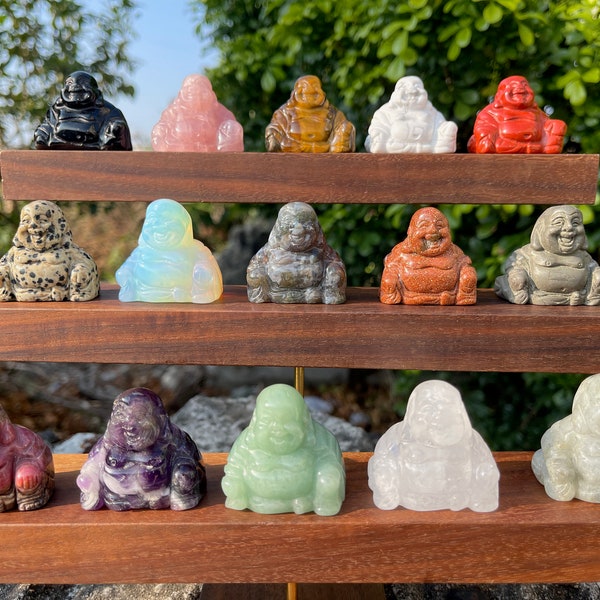 1.5‘’ Gemstone Buddha, Crystal Buddha Figurine, Meditation Crystals, Reiki Charging, Chakra Crystal, Home Decor, Wholesale