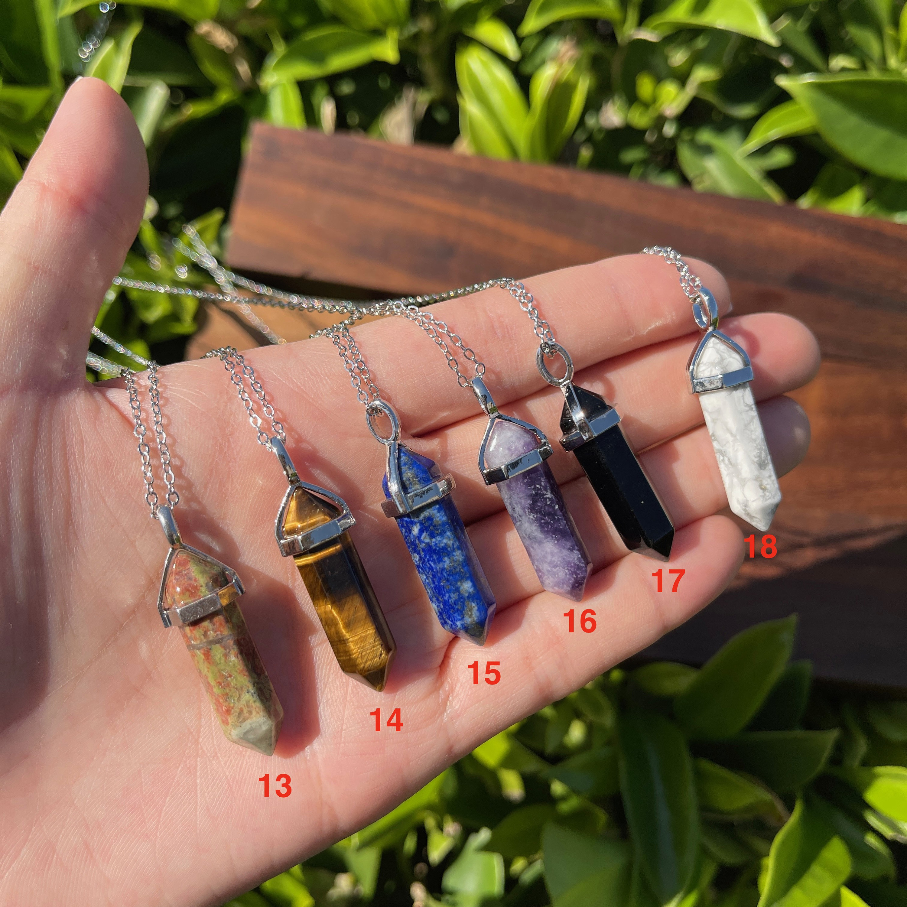 7-Piece Natural Gemstone Pendant Necklace Set – Random Crystals For Healing, Confidence & Good Luck - View #13