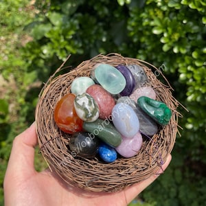 Nybörjarkristallkit: Naturliga trumlade ädelstenar för Reiki-healing
