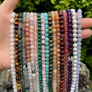Natural Gemstone Beads: Round Crystal DIY Bracelet Beads (6mm, 8mm, 10mm)