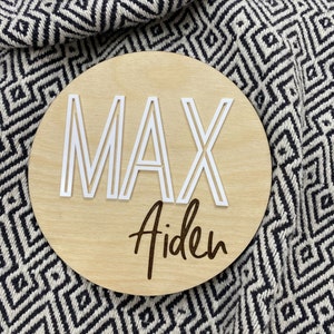Wooden Baby Birth Announcement Name Sign, Newborn Photo Sessions, Nursery Name Decor
