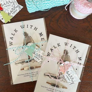 2026 LDS Youth theme, Walk With Me Shoe Tag | Christian Shoe Charm | Moses 6:34 Scripture Gift | Pioneer Trek Gift | Girls Camp | LDS image 6