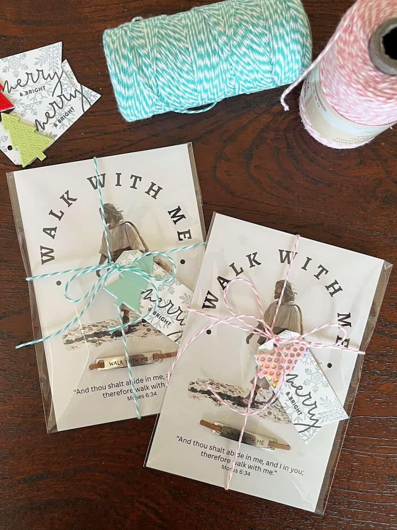 2026 LDS Youth theme, Walk With Me Shoe Tag | Christian Shoe Charm | Moses 6:34 Scripture Gift | Pioneer Trek Gift | Girls Camp | LDS image 6