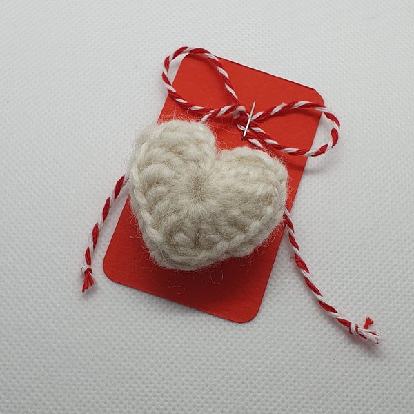 Handmade/Crochet Martis/March/Martenitsa/Martinka/Martisor Chunky Wool Brooch/Crochet Brooch