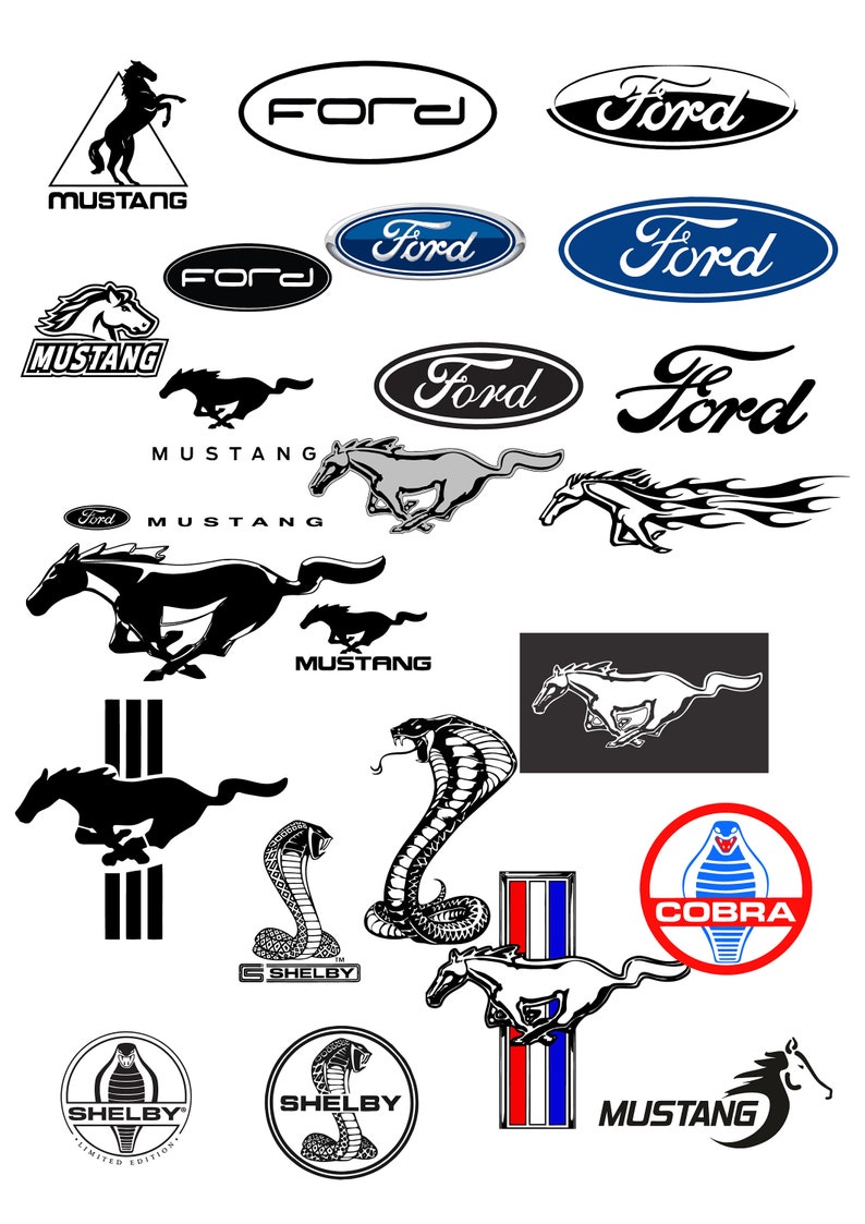 SVG PDF DXF american car logos Ford Mustang shelby Etsy
