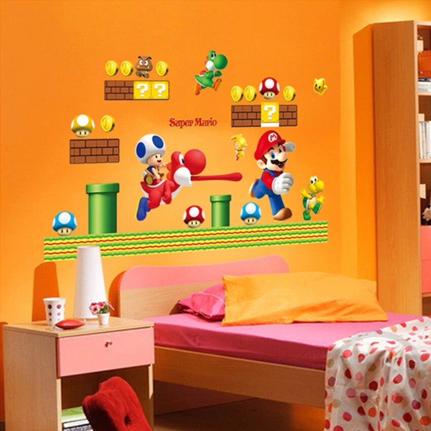 Super Mario Wand Aufkleber Aufkleber Kinder Schlafzimmer | Etsy