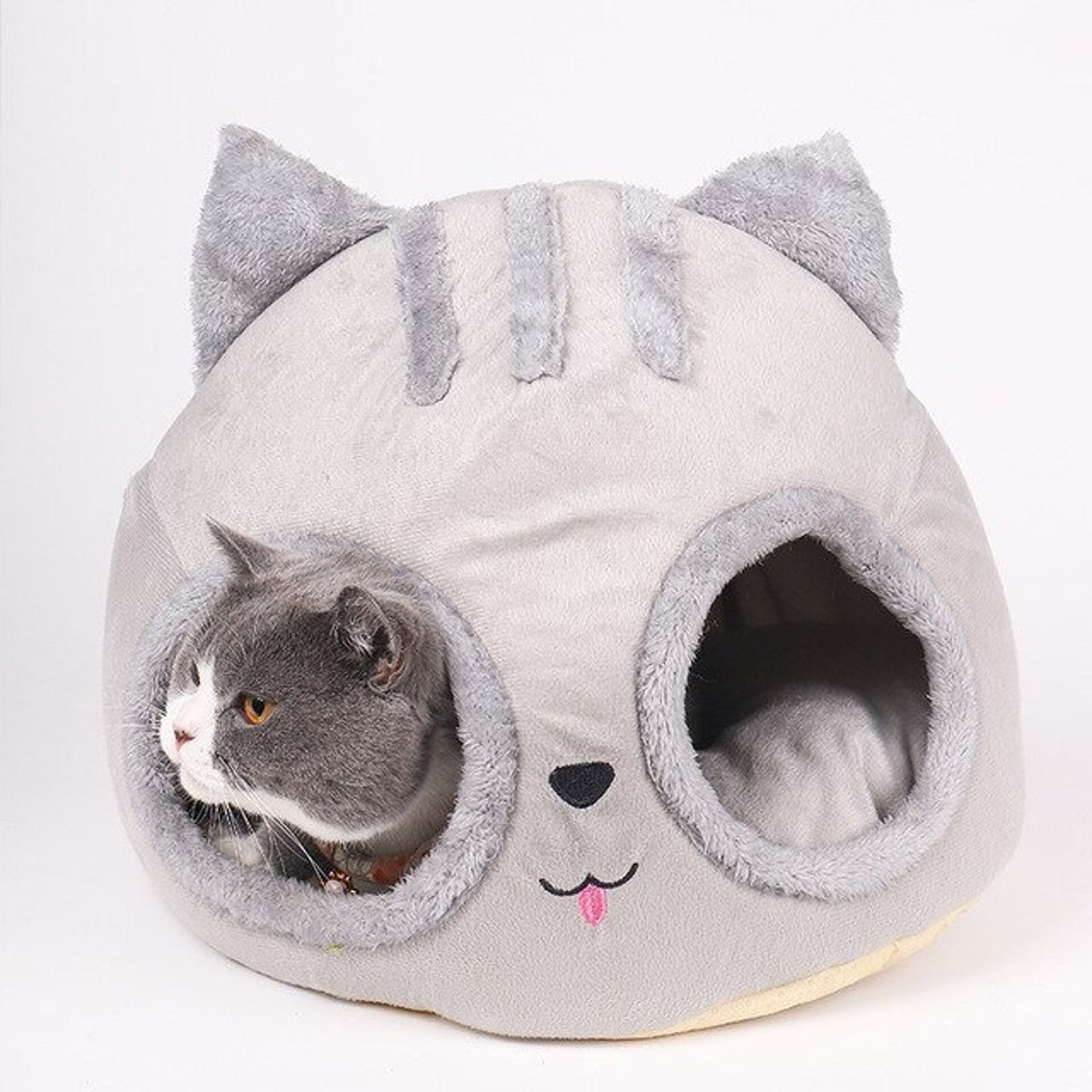 Best Cat Bed House Semi Enclosed Pet Dog Cat Nest Kennel Deep Etsy
