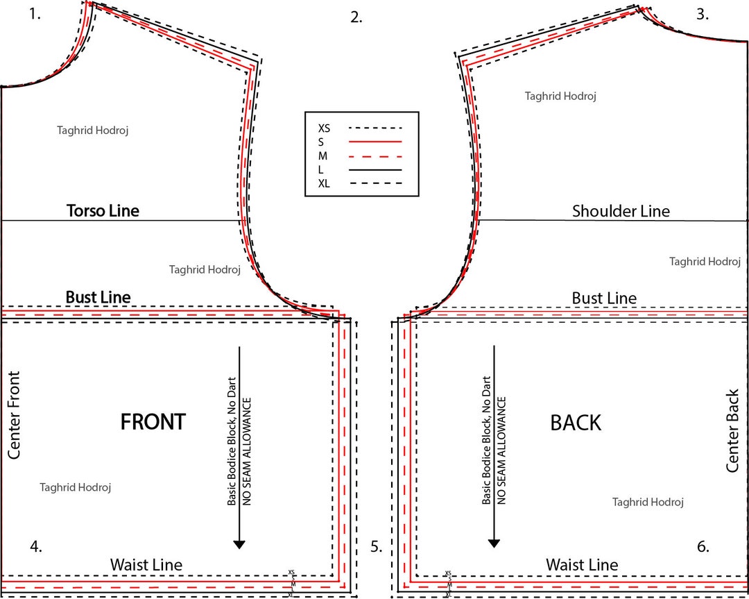 Basic Bodice Block Pattern With Sleeve - Etsy