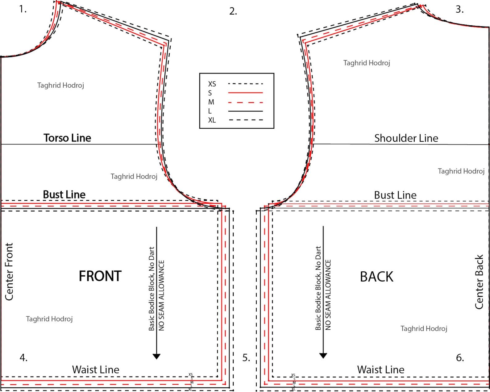 Basic Bodice Block Pattern With Sleeve Etsy