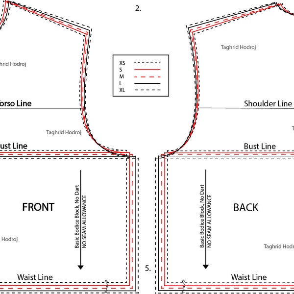 Basic bodice block pattern with Sleeve