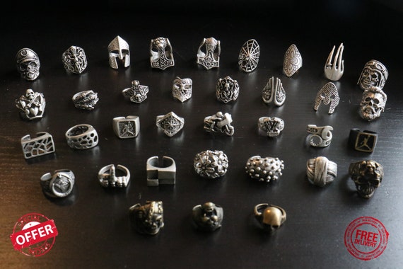 de plata anillos góticos hombres y mujeres -
