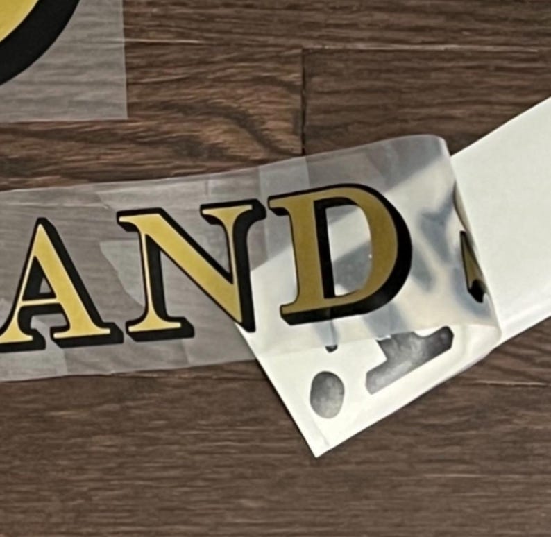 Historic Vintage Gold With Black Shadow Vinyl Lettering Decals ...